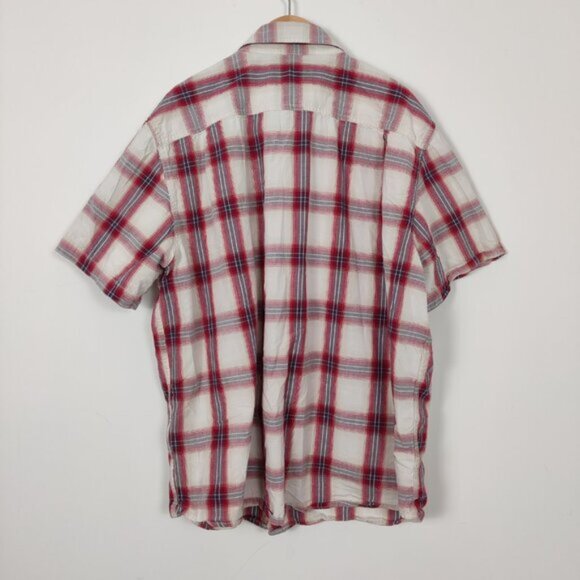 Carhartt Men's Button Down Shirt in Red Cream Size XL Plaid 100% Cotton Gorpcore - Picture 4 of 8